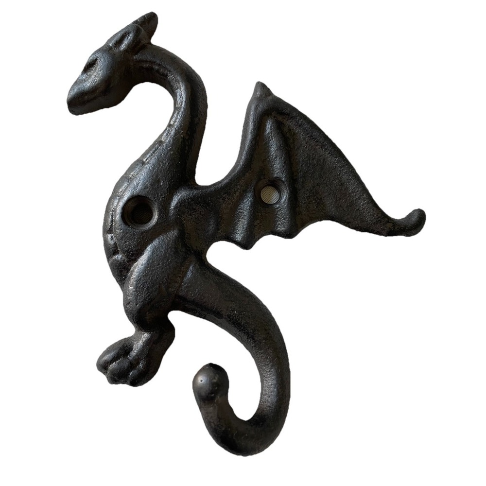 Cast Iron Dragon Tail Wall Hook Fantasy Key Towel Coat Robe Leash Hanger Gothic